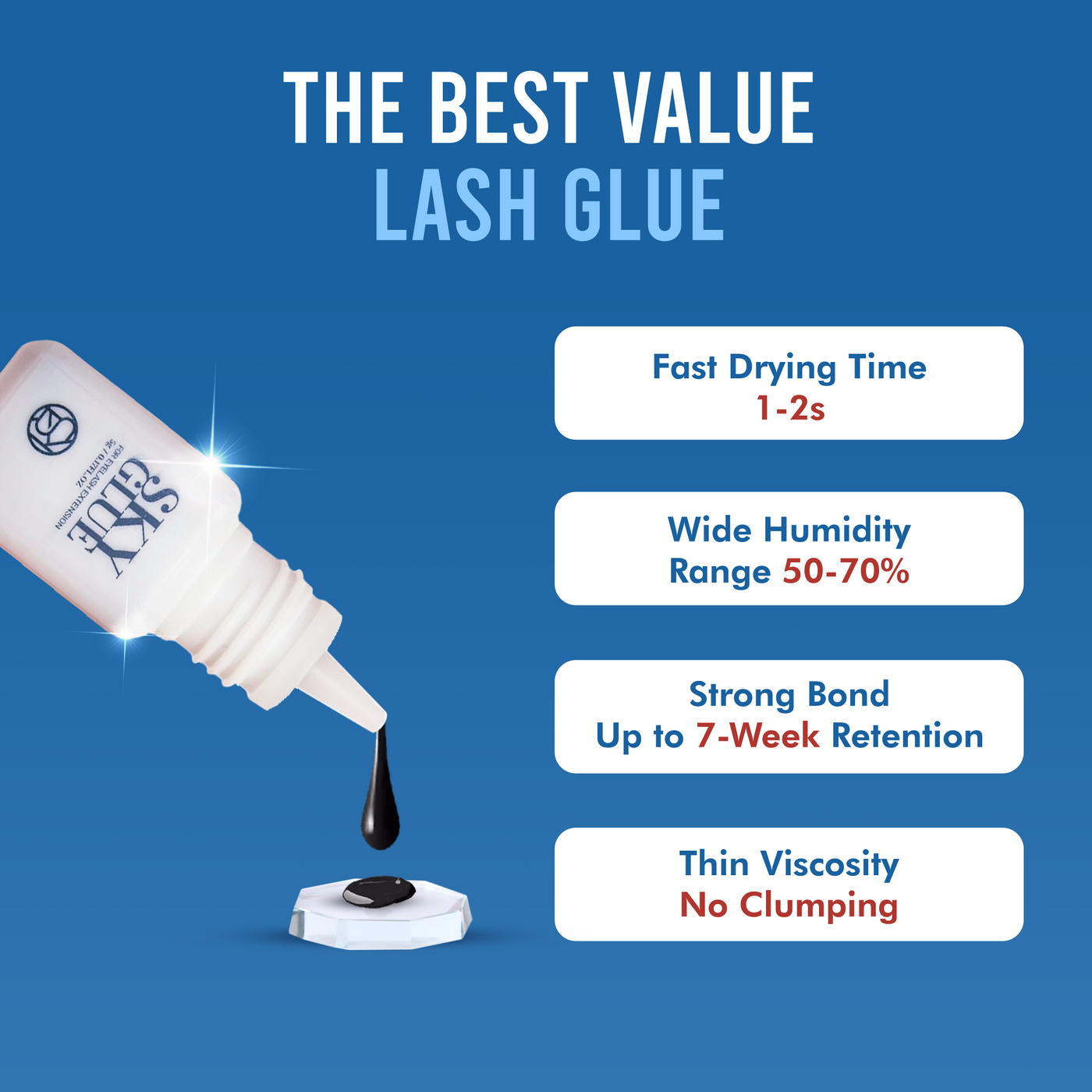 Sky Glue S+ 5ml (Lash Extensions Adhesive) | Unmatched Retention for Professional Lash Artists