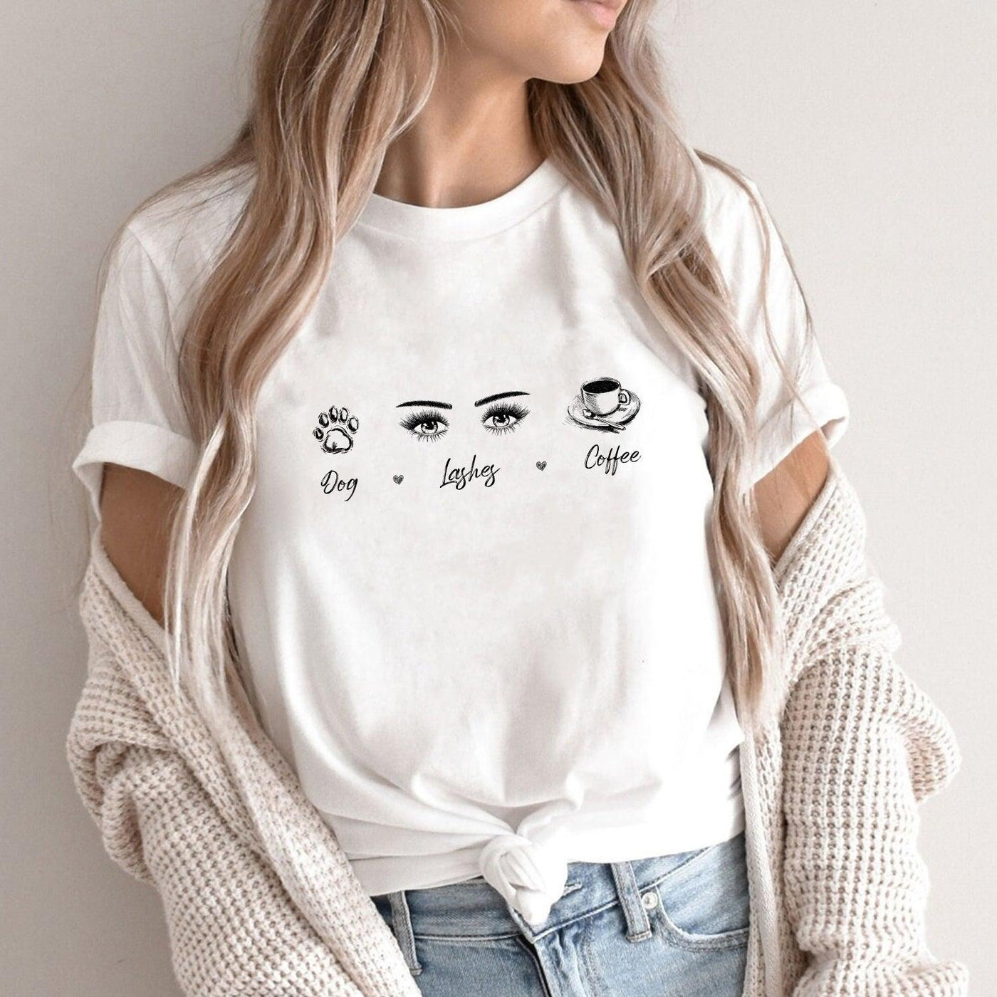 T-shirt chien x cils x café