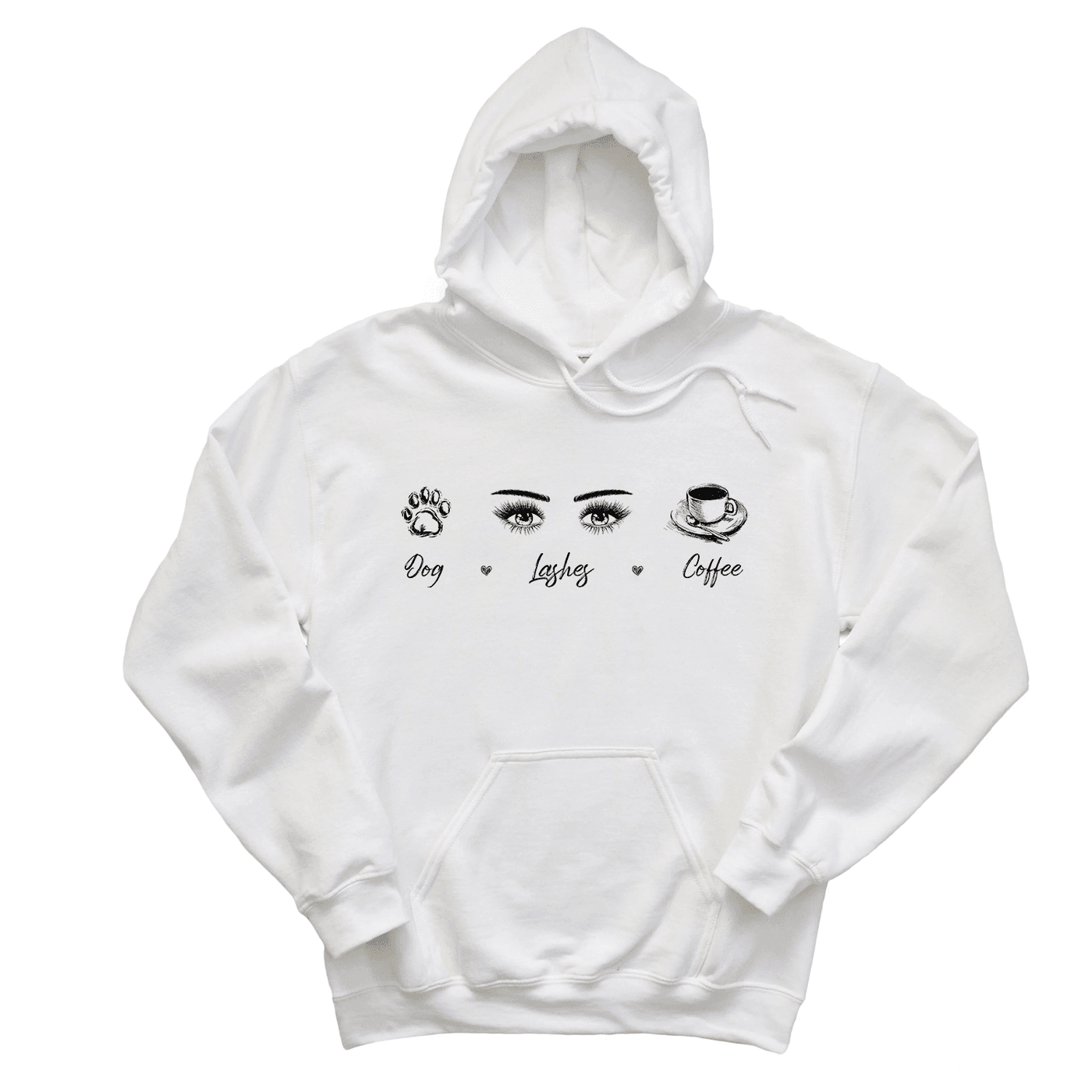 Sweat à capuche Dog x Lashes x Coffee