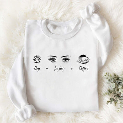 Sweat-shirt chien x cils x café