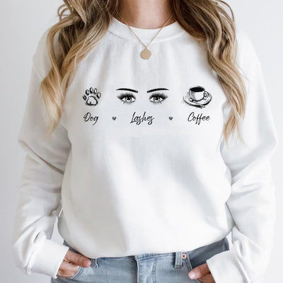 Sweat-shirt chien x cils x café