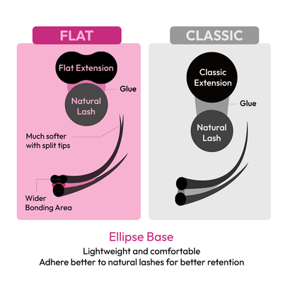 FLAT Lash Extensions (Ellipse Silk Lashes) | .15 .20 | Mixed/Single length | for WHOLESALE Pre-order