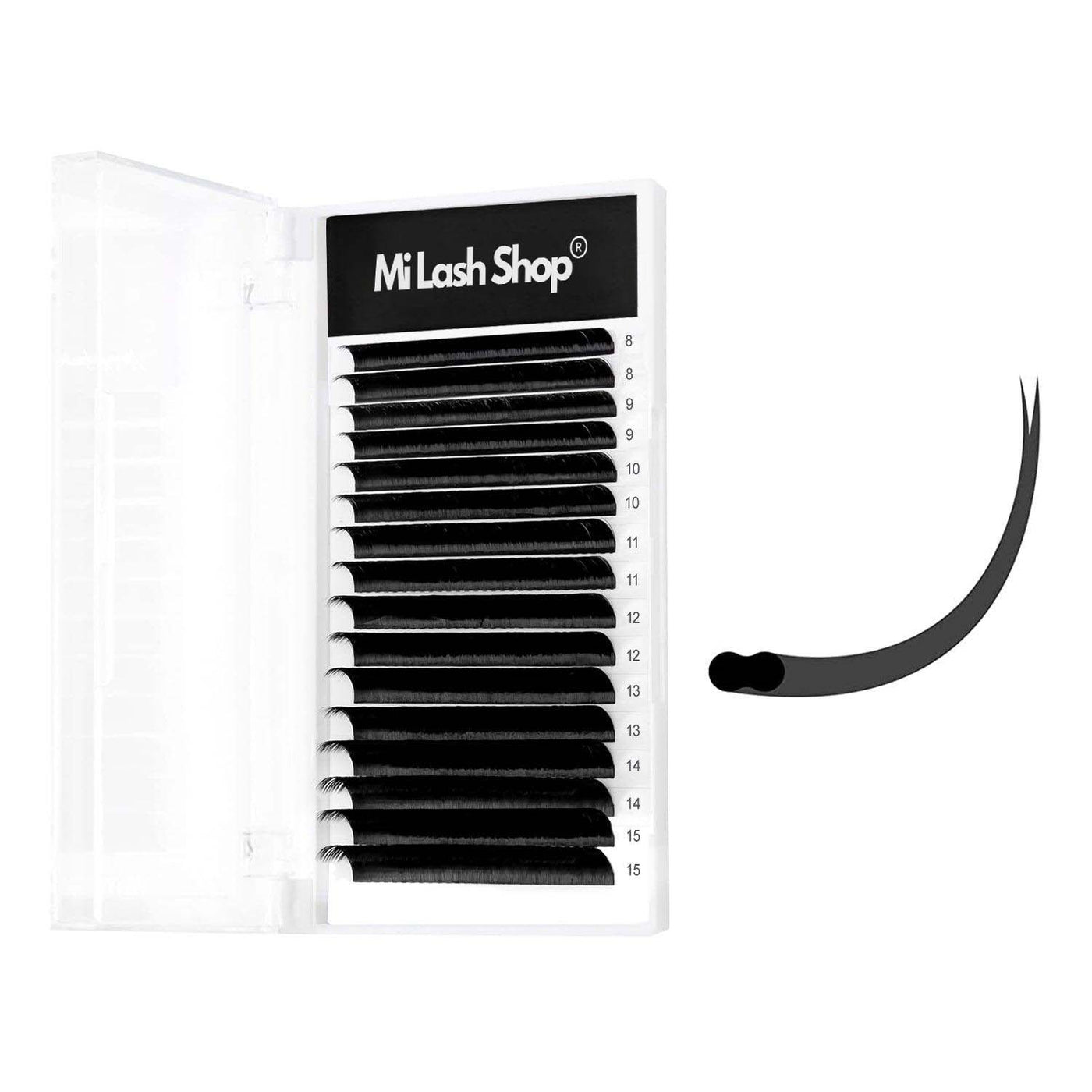 FLAT Lash Extensions (Ellipse Silk Lashes) | .15 .20 | Mixed/Single length | for WHOLESALE Pre-order