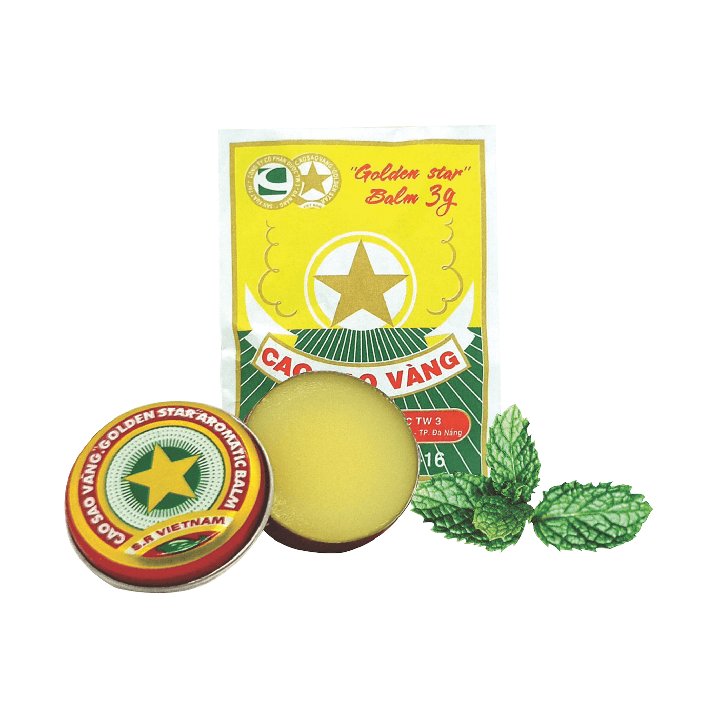 Golden Star Balm Vietnamese All Natural Aromatic Cao Sao Vang 3g [GIFT]