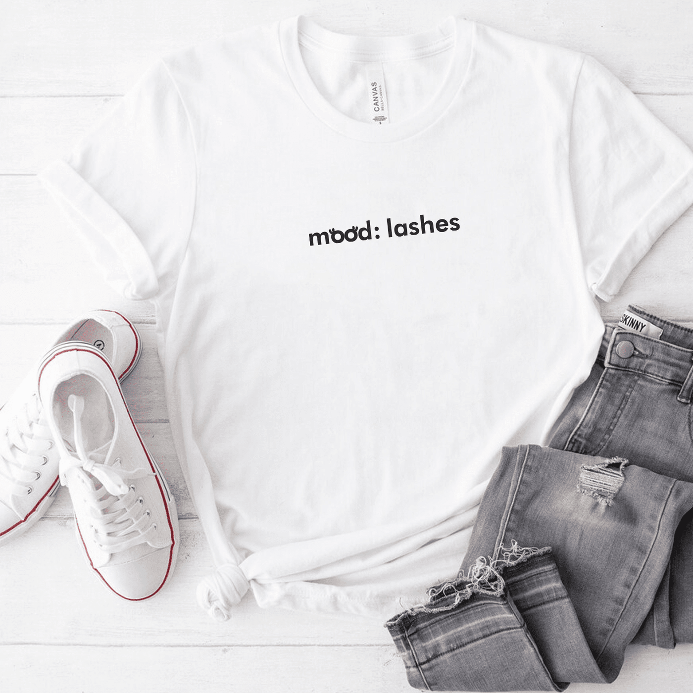 T-Shirt mit „Mood“-Wimpern