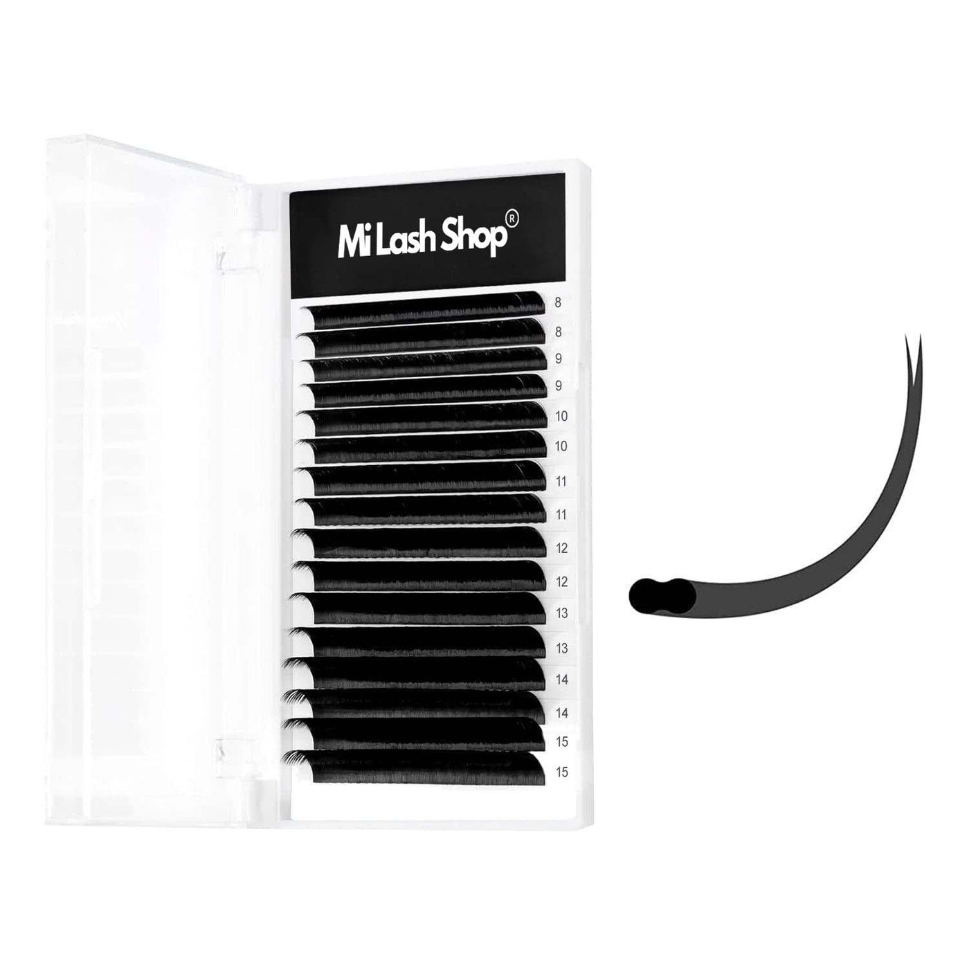 Flat Classic Lash Extensions Tray | 0.20  | Mixed Length (Ellipse Lash)